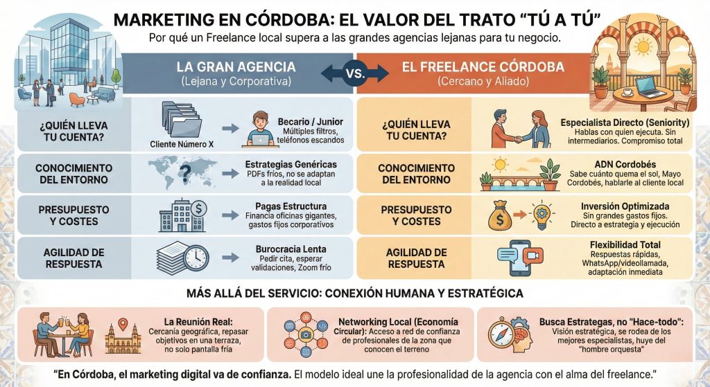 Mejor un freelancer de marketing digital local en Córdoba que una agencia